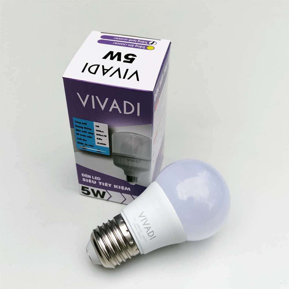 Đèn LED tròn 5W ánh sáng trắng VIVADI