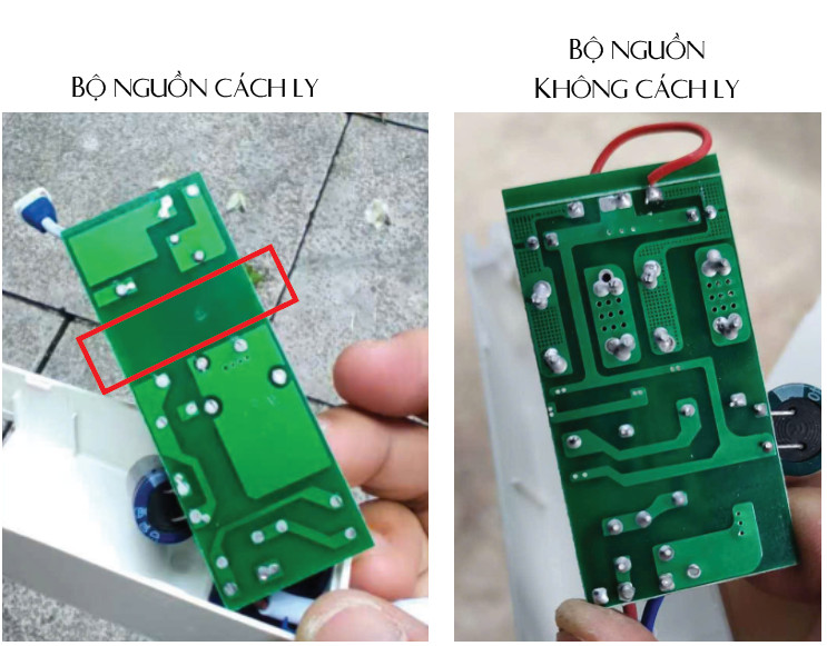 So sánh bộ nguồn cách ly và bộ nguồn không cách ly